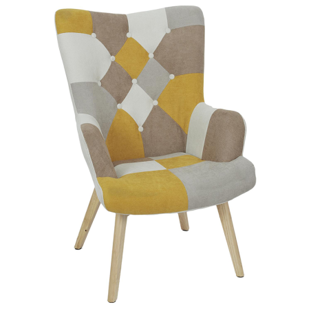 Fauteuil Heliskini Patchwork Jaune Home Deco Factory