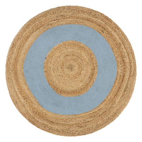 Tapis Rond Jute Oya Bleu D90 Atmosphera