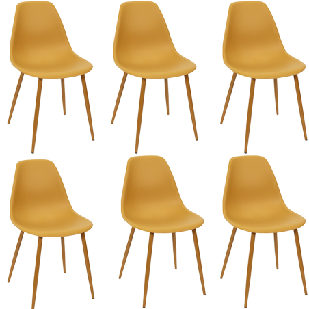 Lot De 6 Chaises Scandinaves Mila Jaune Home Deco Factory