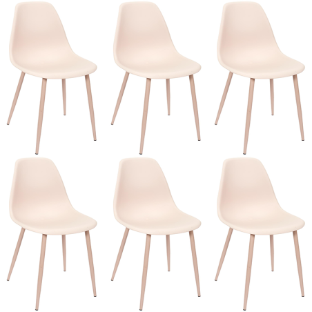 Lot De 6 Chaises Scandinaves Mila Rose Home Deco Factory