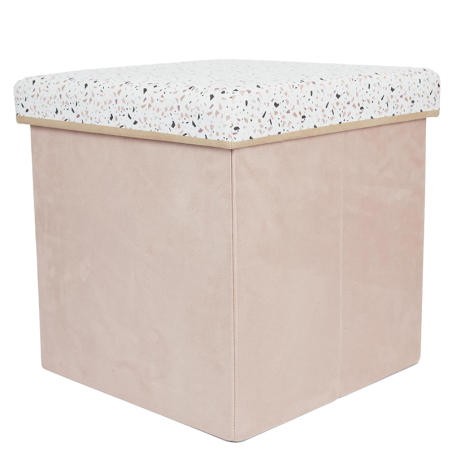 Coffre Pouf Pliable Terrazzo Rose Home Deco Factory