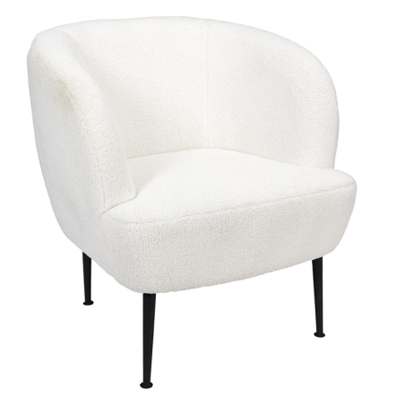 Fauteuil Bouclette Kiera Blanc Home Deco Factory