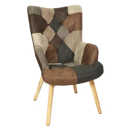 Fauteuil Helsinki Patchwork PU Home Deco Factory