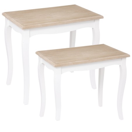 Lot de 2 tables café Chrysa Blanc Atmosphera