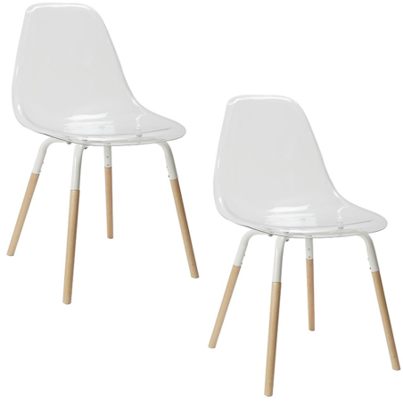 Lot de 2 Chaises Transparents Phenix Home Deco Factory