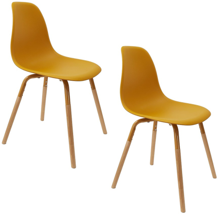 Lot de 2 Chaises Jaunes Phenix Home Deco Factory