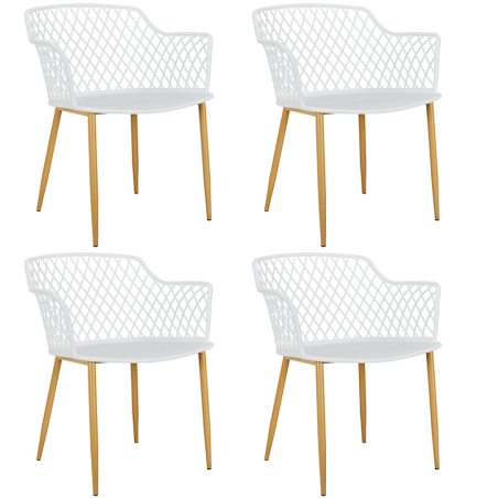 Lot De 4 Fauteuils Extérieur Malaga Blanc Home Deco Factory