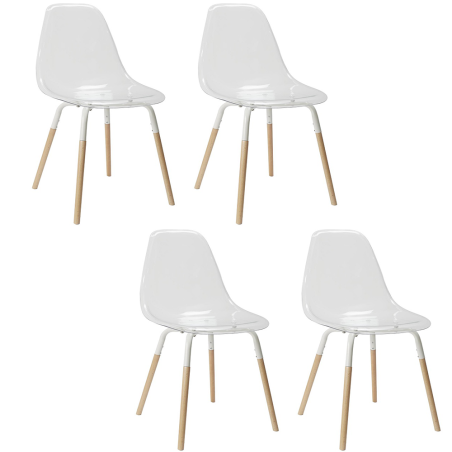 Lot De 4 Chaises Transparentes Phenix Home Deco Factory