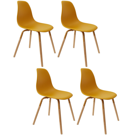 Lot De 4 Chaises Phenix Ocre Home Deco Factory