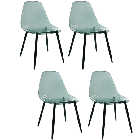 Lot De 4 Chaises Transparentes Vert Home Deco Factory