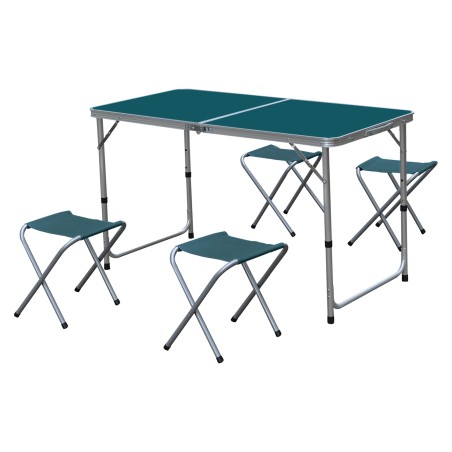 Ensemble Table Pliante Avec 4 Tabourets Bleu Intex