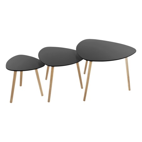 Lot De 3 Tables De Café Mileo Noir Atmosphera