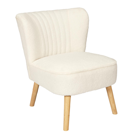 Fauteuil Bouclette Erika Blanc Home Deco Factory