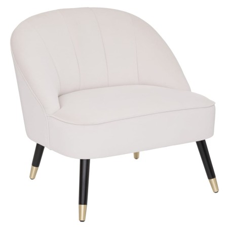 Fauteuil Velours Naova Ivoire Atmosphera