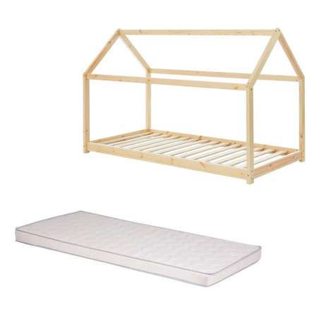 Ensemble Lit Simple Royaume Des Rêves Beige + Matelas Enfant 90x190 cm - Laïba Kids