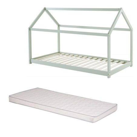 Ensemble Lit Royaume Vert 90x190 + Matelas enfant 90x190 - Laïba Kids