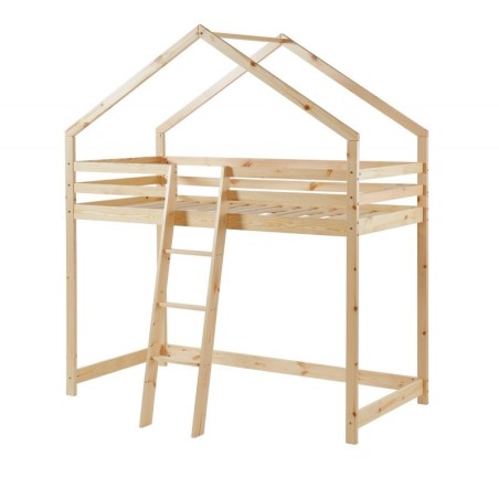 Lit Cabane Mezzanine Jardin Des Petits Dormeurs Beige 90x190 Laïba Kids