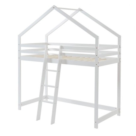 Lit Cabane Mezzanine Jardin Des Petits Dormeurs Blanc 90x190 Laïba Kids