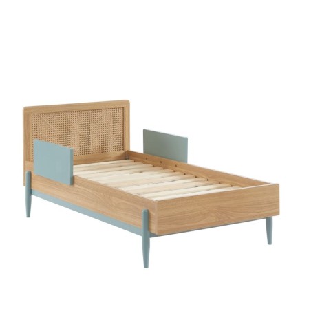 Lit Enfant Refuge Magique Cannage Rotin Bleu 70x140 Laïba Kids