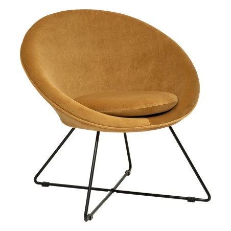 Fauteuil velours Evan Ocre Atmosphera