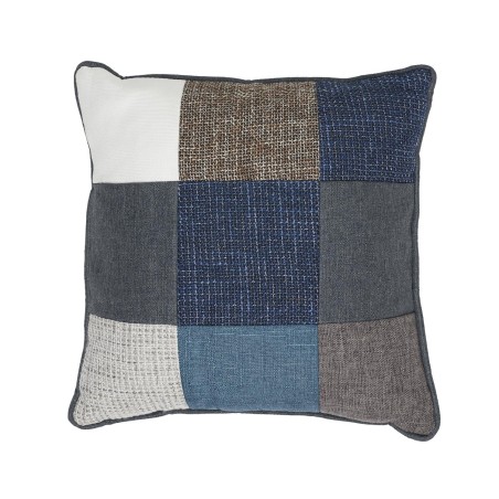 Coussin Patchwork Bleu Home Deco Factory