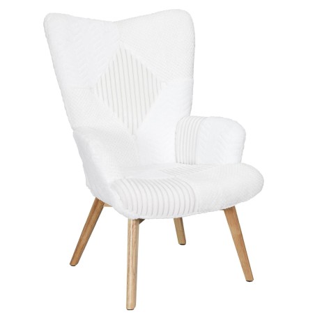 Fauteuil Helsinki Patchwork Blanc Home Deco Factory