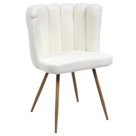 Chaise Ariel Bouclette Blanc Home Deco Factory