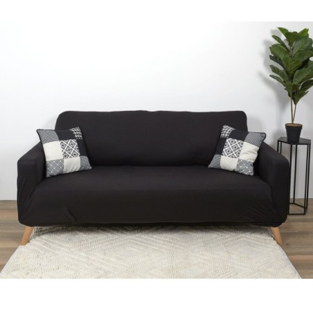 Housse extensible canapé 3 places Noir Home Deco Factory