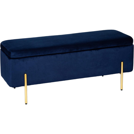 Banc Coffre Velours Edi Bleu Atmosphera