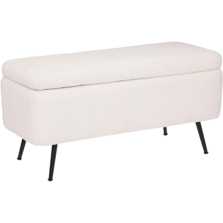 Banc coffre bouclette Aurora Blanc Atmosphera