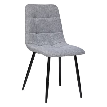 Chaise De Table En Tissu Gris Clair - Atmosphera