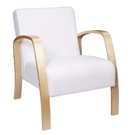 Fauteuil bouclette Hella Blanc Home Deco Factory