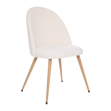 Chaise De Table Bouclette Blanc - Atmosphera