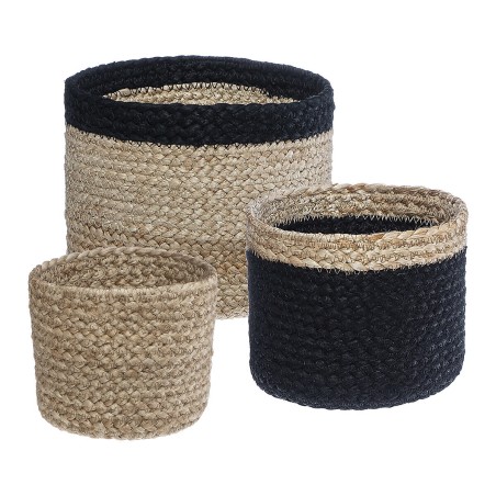 Lot De 3 Paniers Jute Jackson Noir - Atmosphera