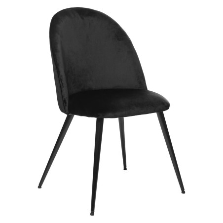 Chaise De Table En Velours Noire - Atmosphera