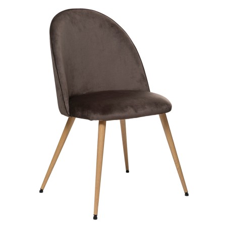 Chaise De Table En Velours Taupe Atmosphera