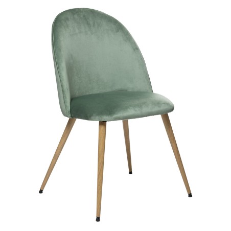 Chaise De Table En Velours Vert Atmosphera