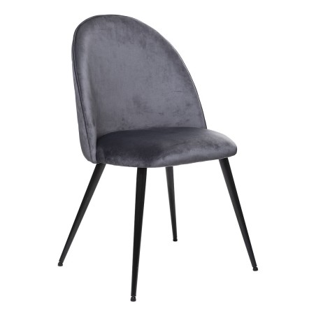 Chaise De Table Velours Gris Atmosphera