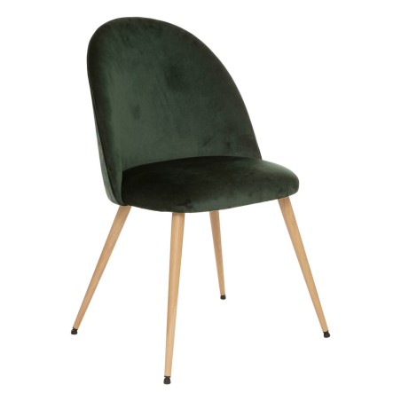 Chaise De Table Slano En Velours Vert Atmosphera