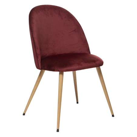 Chaise De Table Slano En Velours Rouge Atmosphera