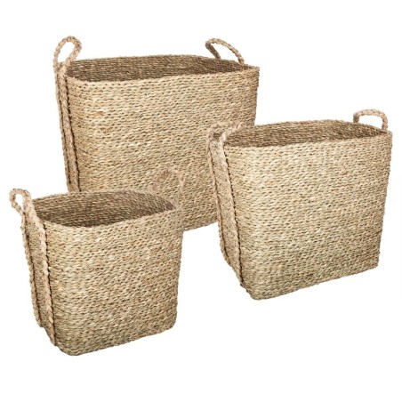 Lot De 3 Paniers Roseau Kilian Beige - Atmosphera