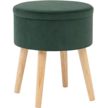 Tabouret Coffre Velours Tess Vert Cèdre - Atmosphera