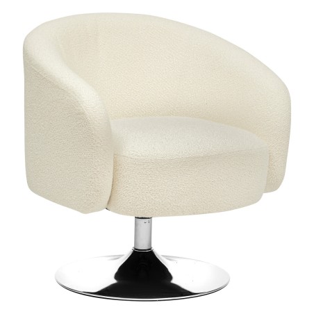 Fauteuil Pivotant En Velours Edith Blanc Atmosphera