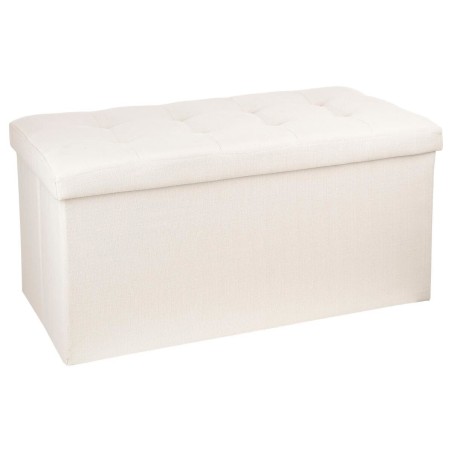 Pouf Pliable En Velours Lysandre Beige Atmosphera