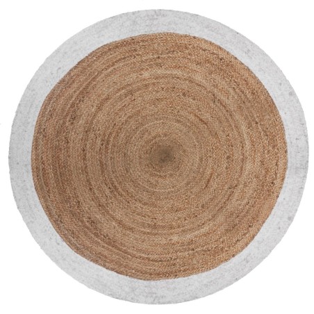 Tapis Rond À Bordure D120 Jute Blanc Atmosphera