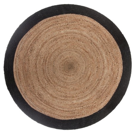 Tapis Rond À Bordure D120 Jute Noir Atmosphera