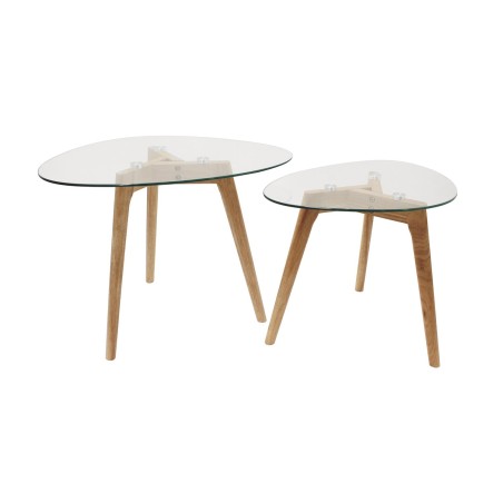 Lot De 2 Tables Gigognes Galet En Verre - Home Deco Factory