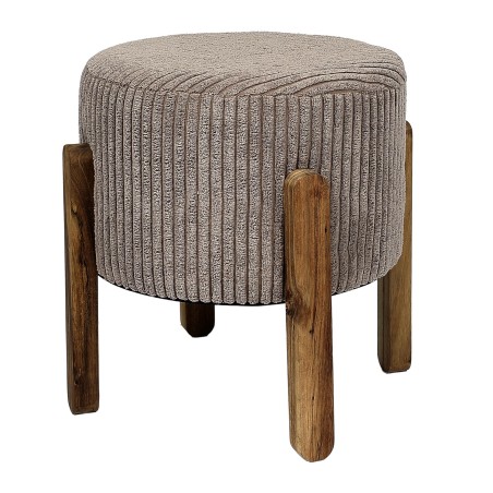 Tabouret Côtelé Scott Taupe - Home Deco Factory