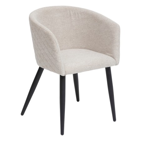 Fauteuil De Diner En Velours Marlo Beige - Atmosphera