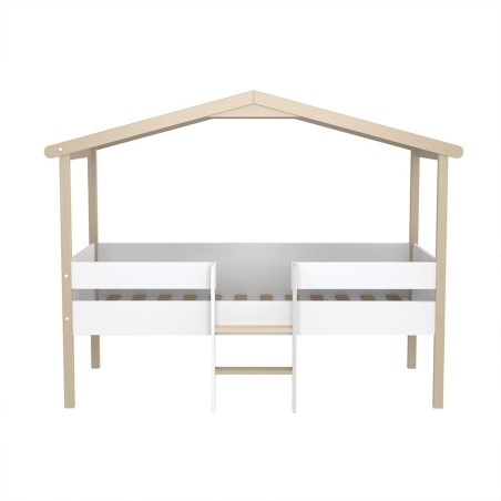 Lit cabane enfant PILOTI 90x190 avec sommier Naturel - Weber Industries